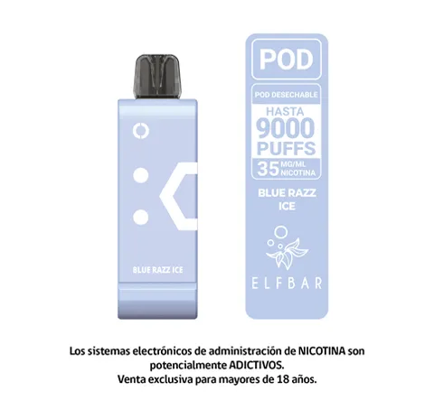 Pod Recarga 9000 Puff Blue Razz Ice Elfbar 2.webp