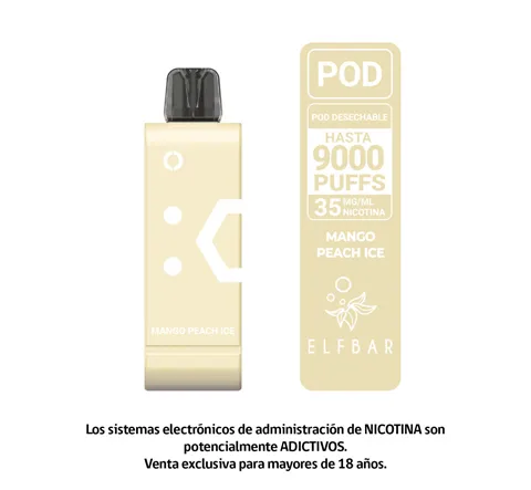 Pod Recarga 9000 Puff Mango Durazno Ice Elfbar 2.webp