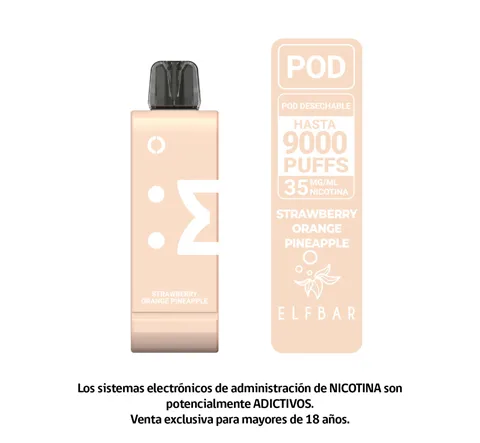Pod Recarga 9000 Puff Strawberry Orange Elfbar 2.webp