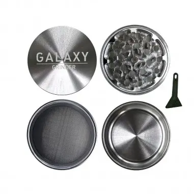 Moledor Aluminio Silver 4 Partes 63mm Galaxy.webp