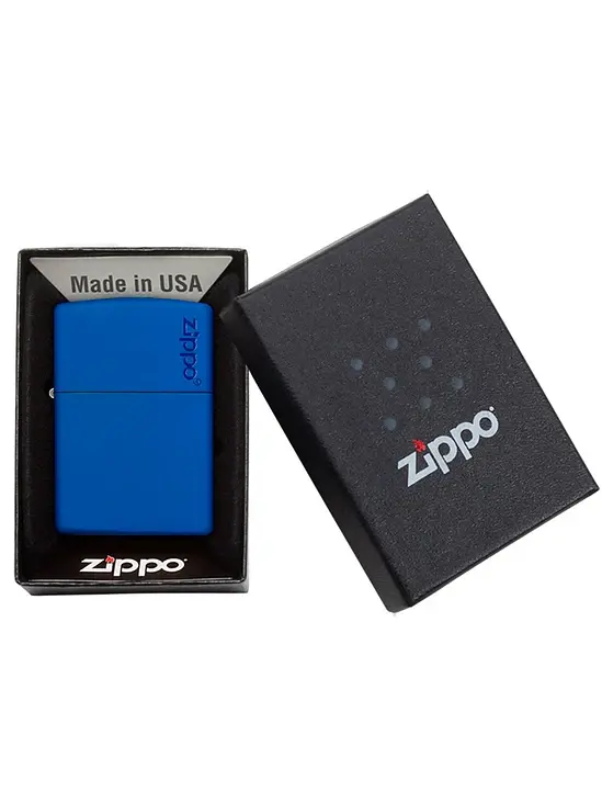 Encendedor Royal Blue Matte Logo Zippo 3.webp