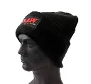 Gorro de Lana Negro con Parche Raw 2.webp