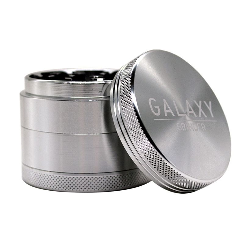 Moledor Aluminio Silver 4 Partes 63mm Galaxy