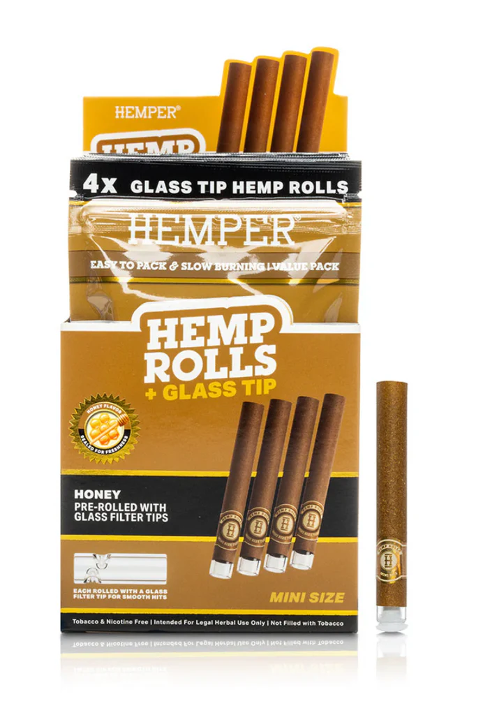 Blunt Hemp Rolls + Glass Tips Honey 4u Hemper