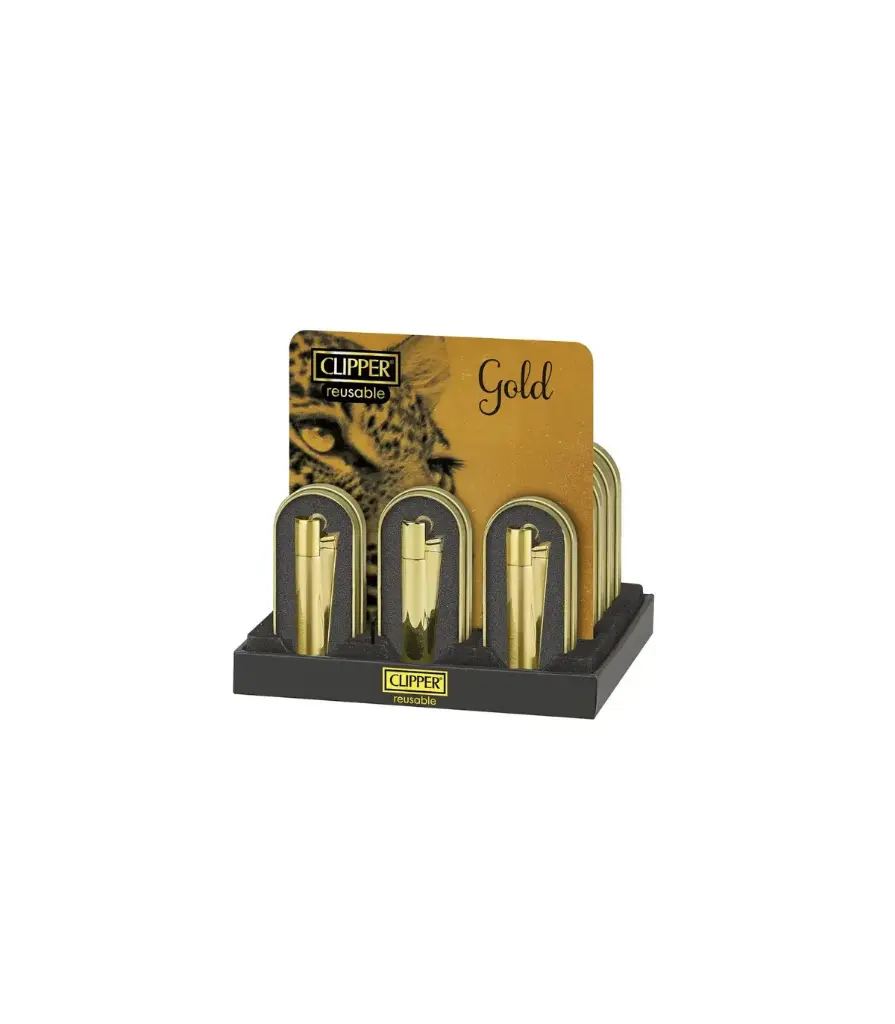 Encendedor Metálico Gold Clipper