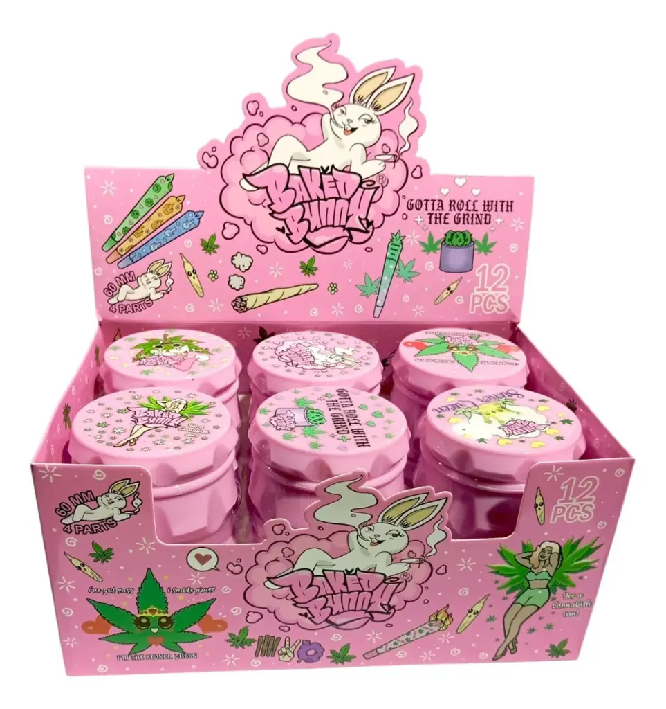 Moledor Acrílico Pink 60mm 4 partes Baked Bunny