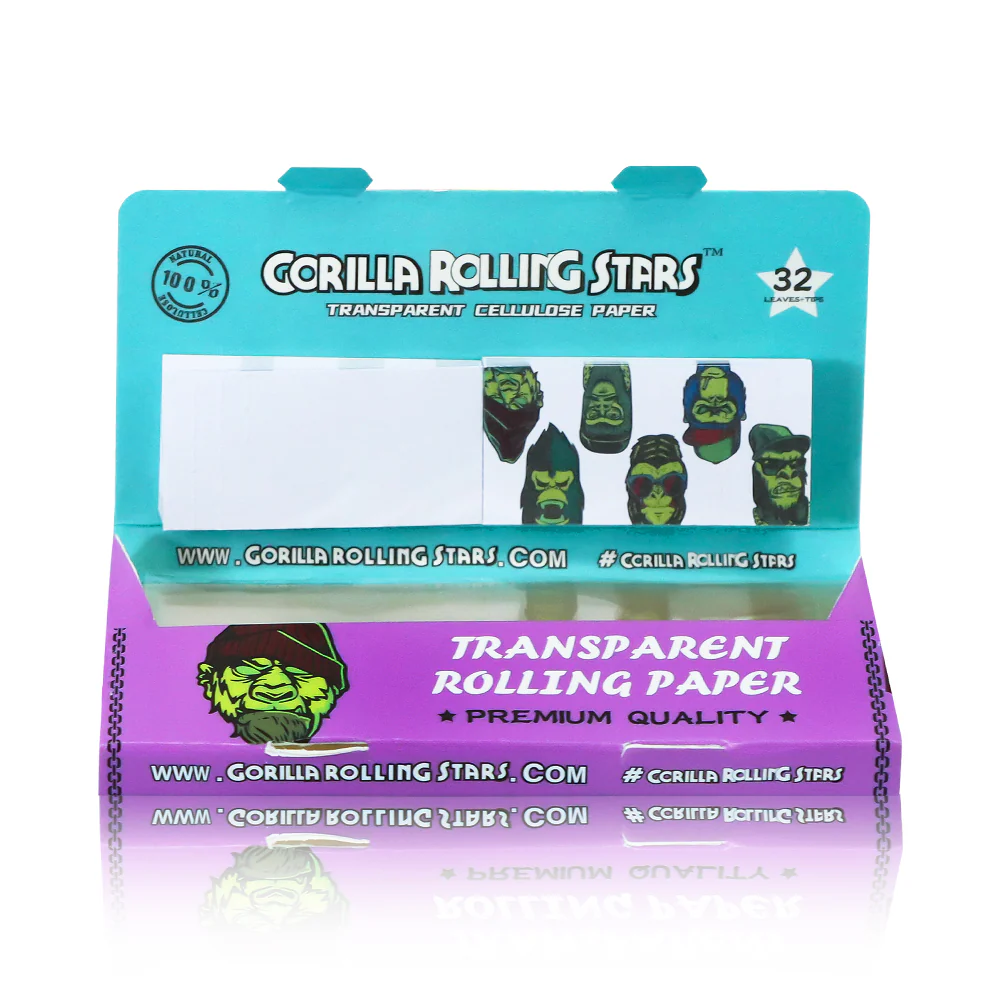 Papelillo Celulosa + Tips King Size Gorilla Rolling Stars