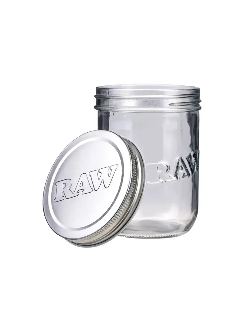 Frasco Almacenaje y Curado Mason Jar de Vidrio 473ml Raw