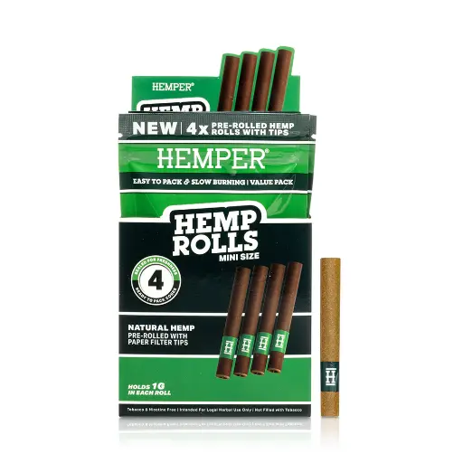 Blunt Hemp Rolls + Glass Tips Natural 4u Hemper