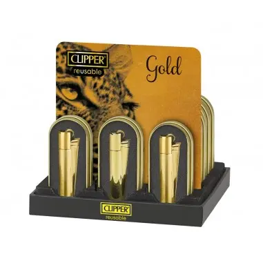 Encendedor Metálico Gold Clipper