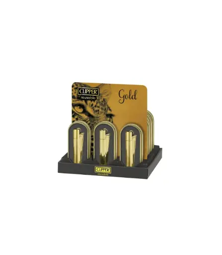 Encendedor Metálico Gold Clipper