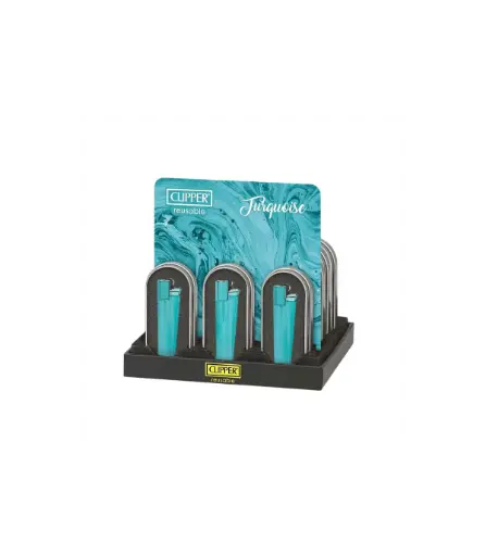 Encendedor Metalico Turquesa Clipper