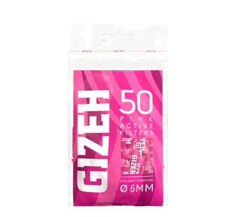 Filtro Carbón Activado 6mm 50u Pink Gizeh