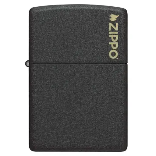 Encendedor Classic Black Crackle Logo Zippo